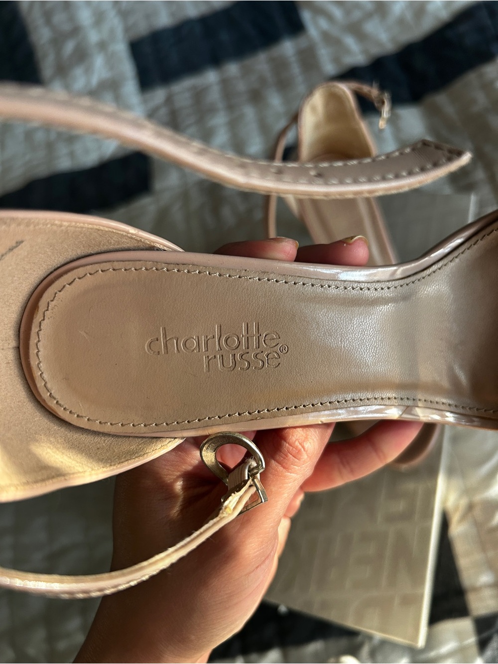 Charlotte Russe Women’s Ankle-Strap Sandal in Nude - Picture 4 of 4